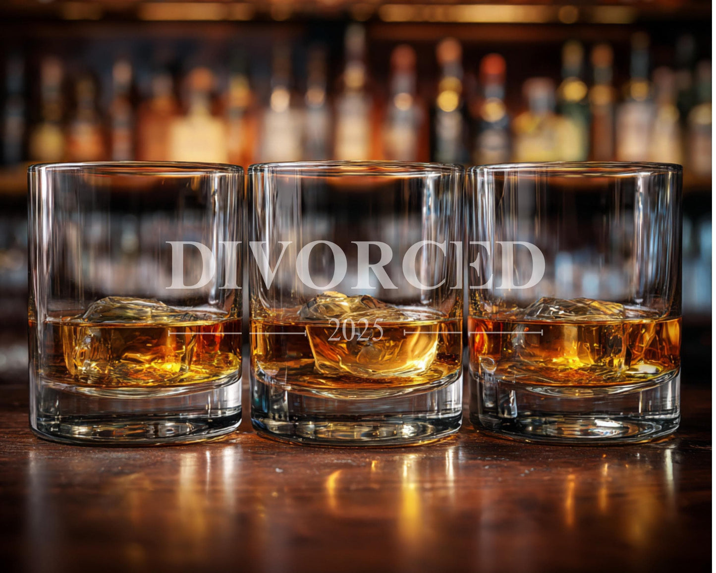 Personalized Divorced Whiskey Glass