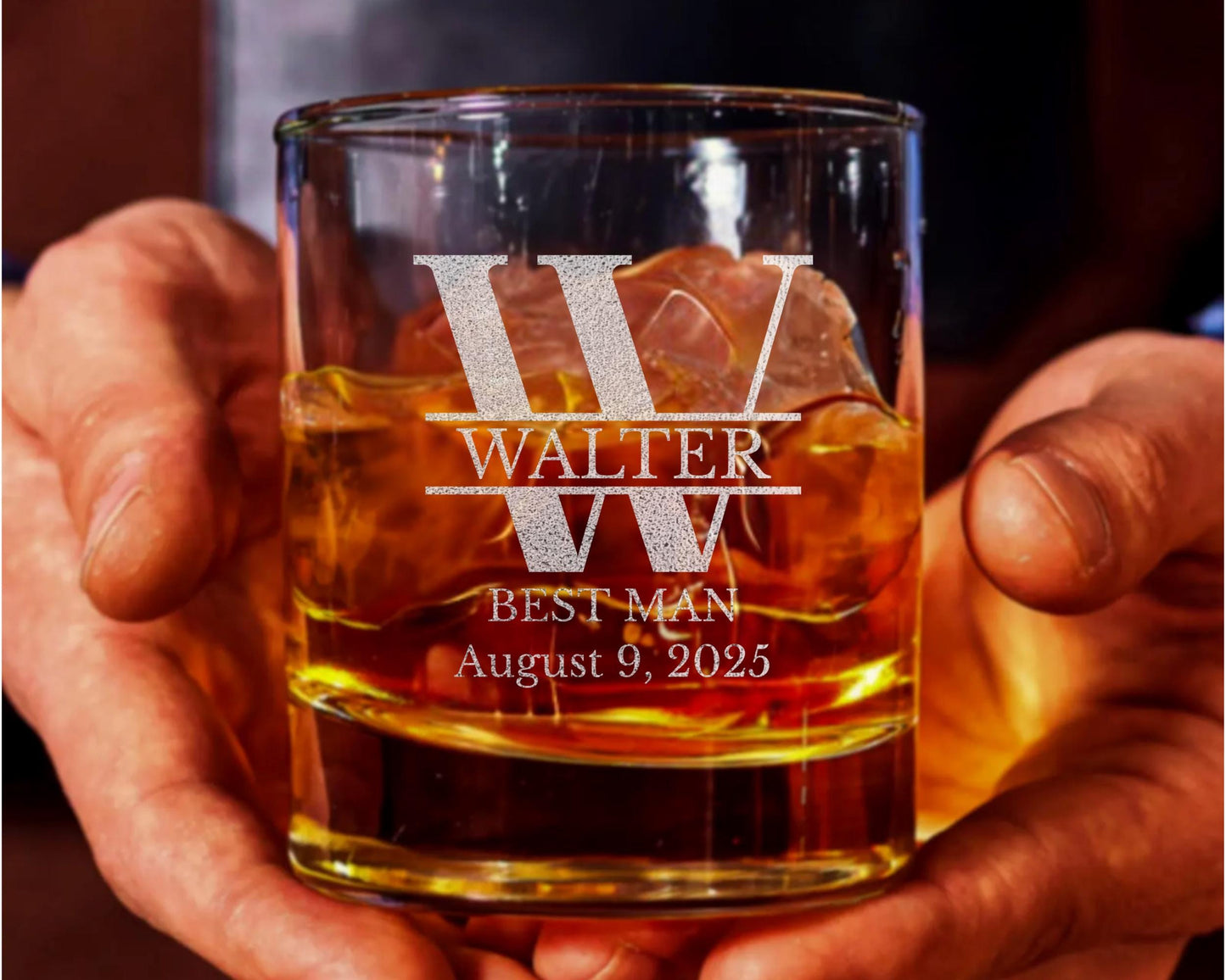 Engraved Groomsman 10oz Whiskey Glass
