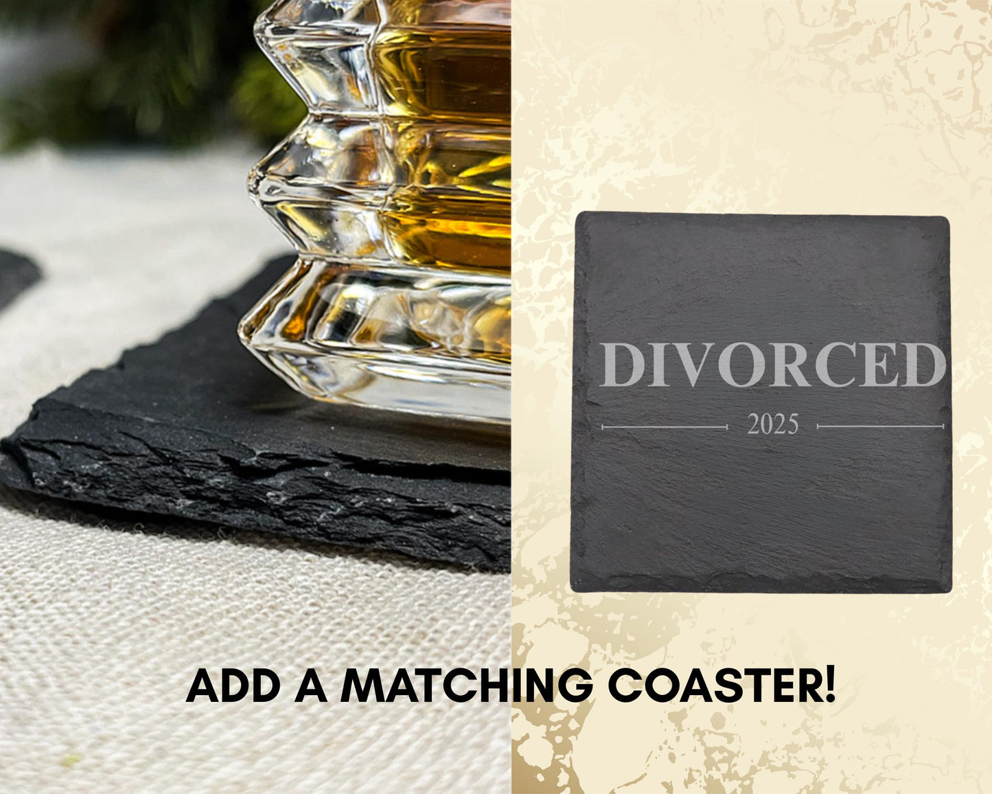Personalized Divorced Whiskey Glass