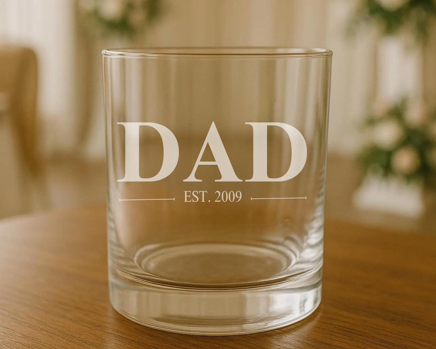 Personalized Dad Established YEAR Whiskey Glass