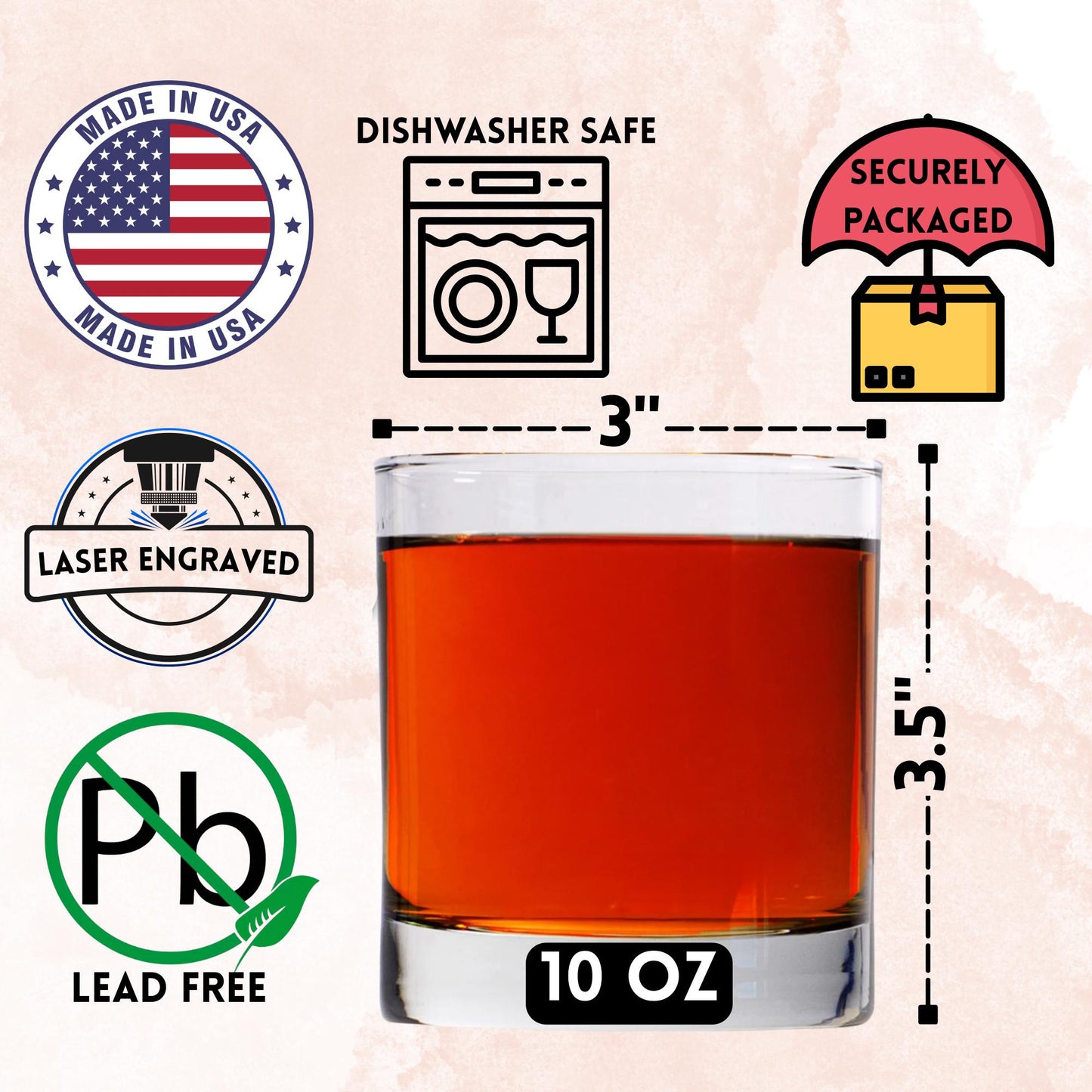 Personalized Dad Established YEAR Whiskey Glass