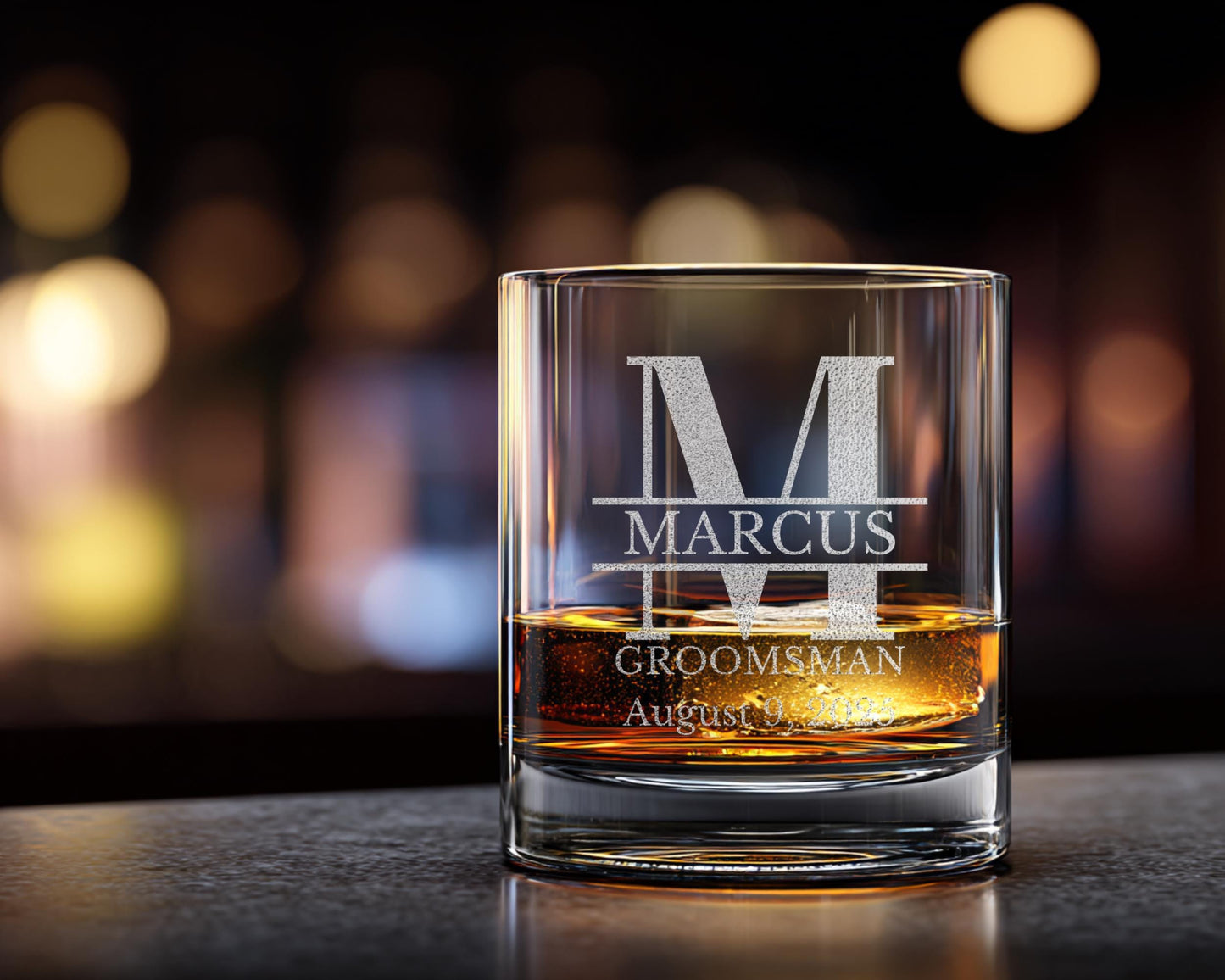 Engraved Groomsman 10oz Whiskey Glass
