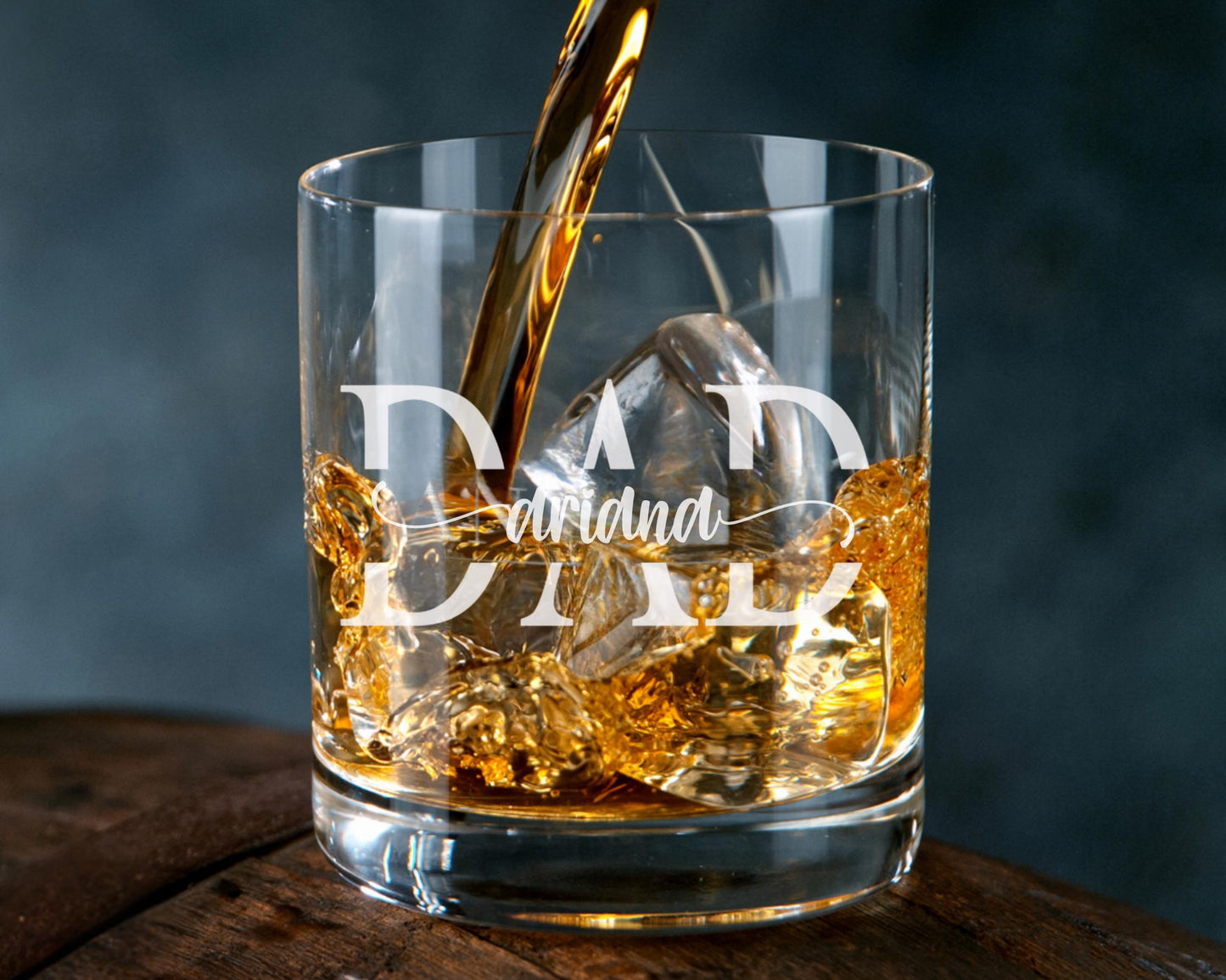 Personalized Whiskey Glass for Dad With Kids Names