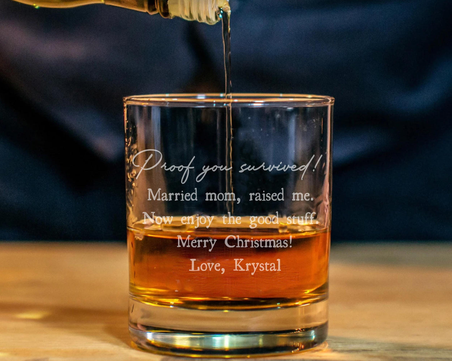 Personalized "Proof you survived" - Funny Dad Whiskey Glass