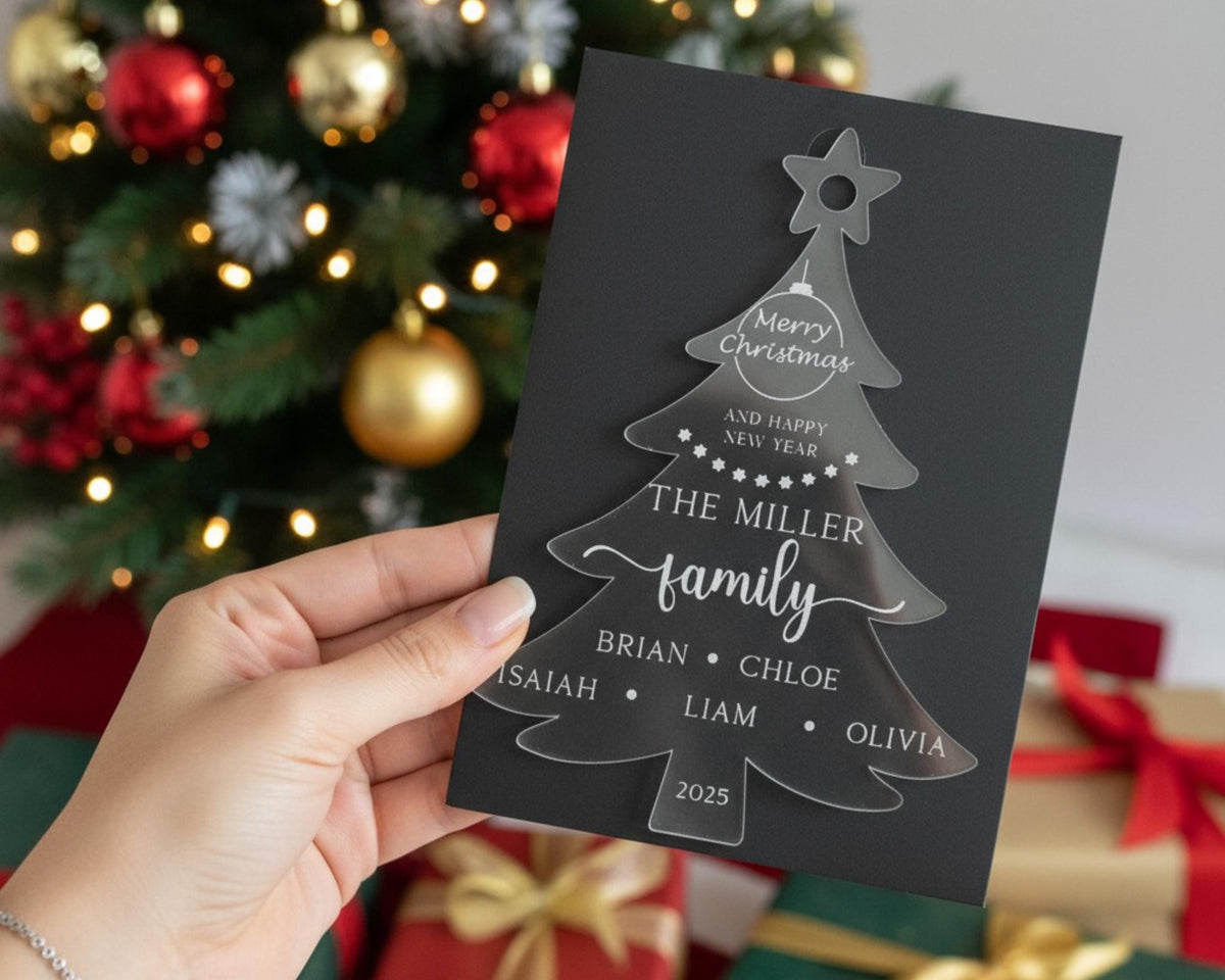 Acrylic holiday keepsake card