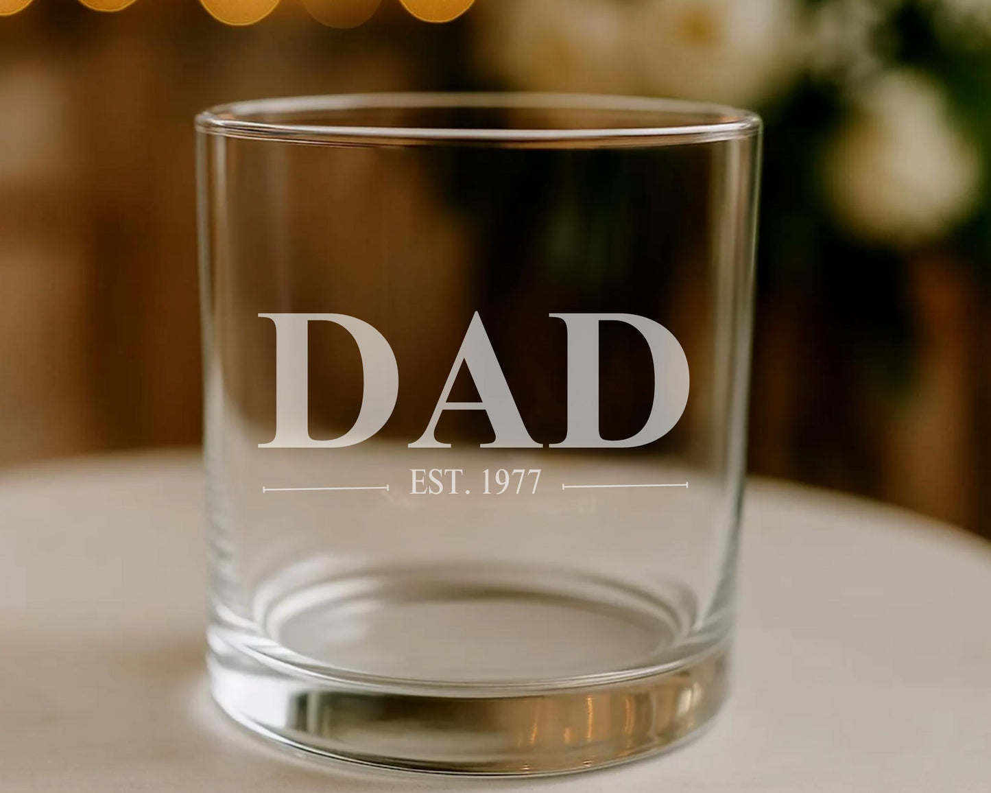 Personalized Dad Established YEAR Whiskey Glass