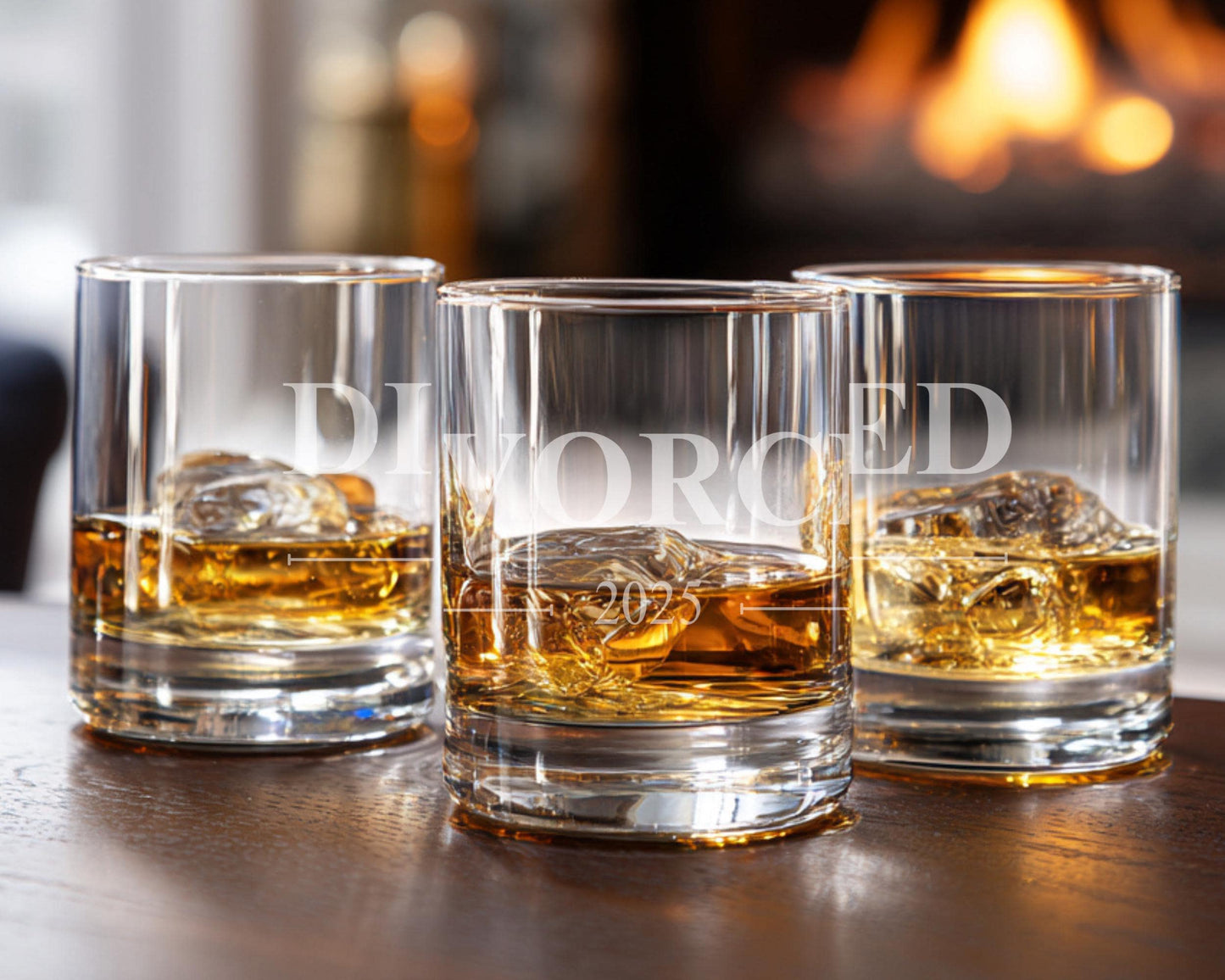 Personalized Divorced Whiskey Glass