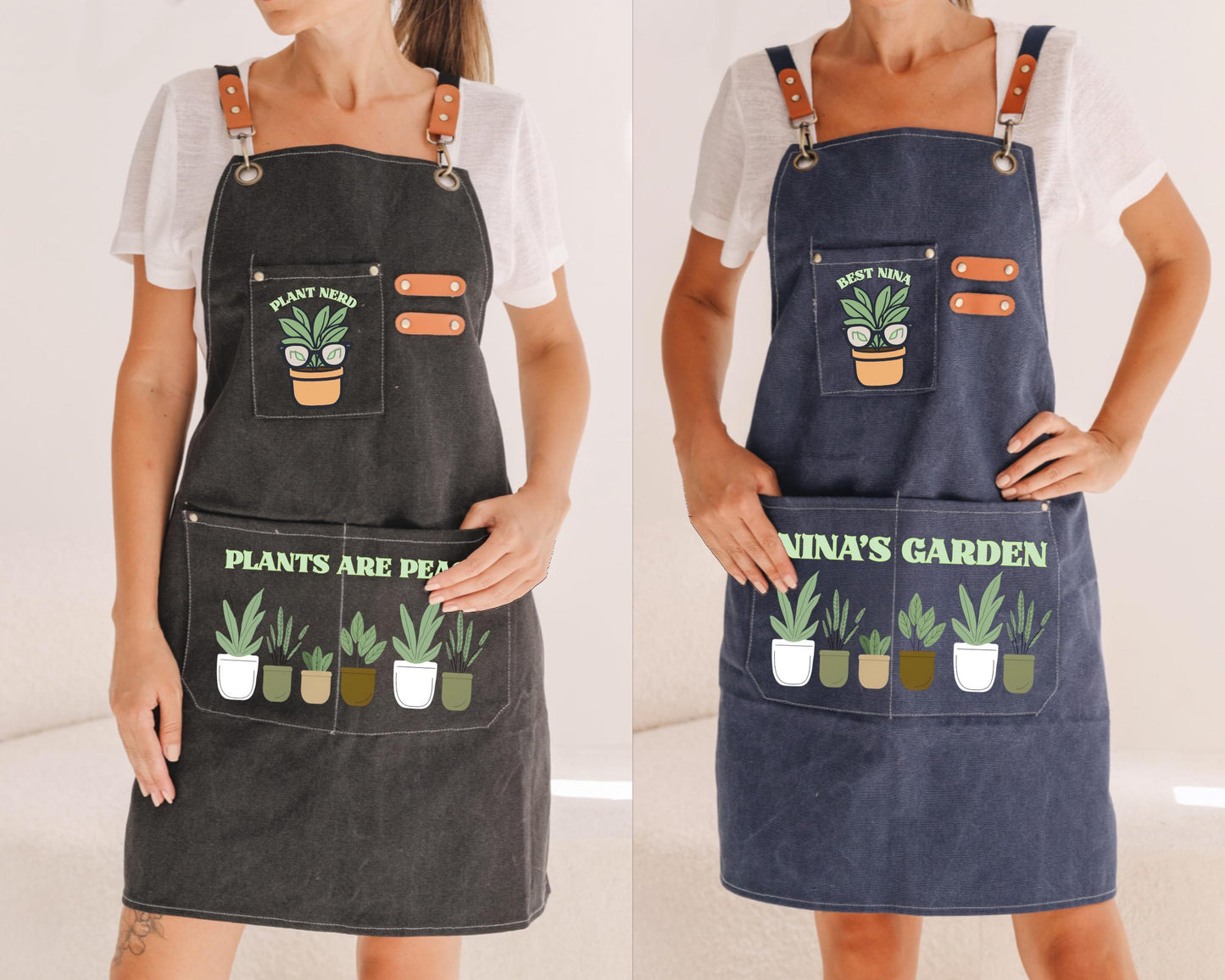 Personalized "Plant Mama" or "Plant Daddy" Gardening Canvas Apron