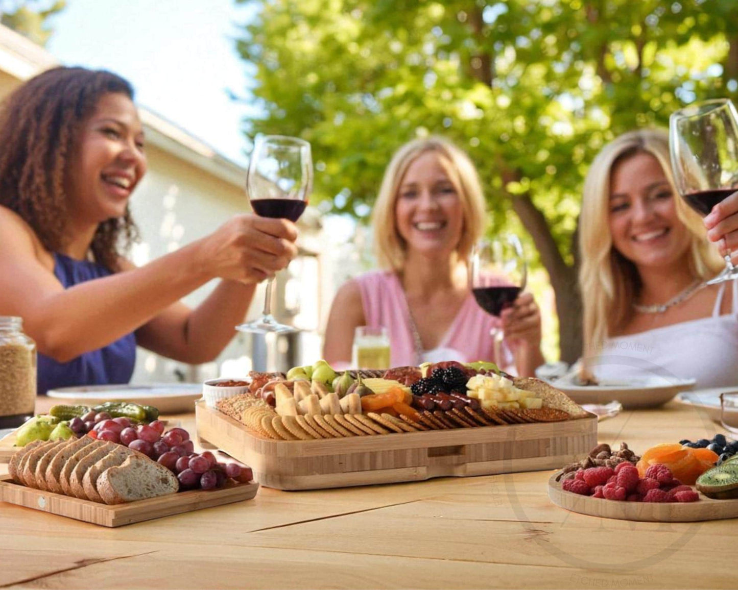 Engraved Charcuterie Board with Utensils