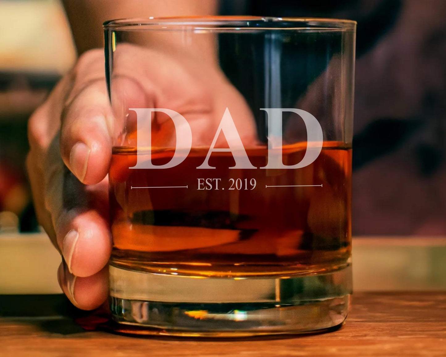 Personalized Dad Established YEAR Whiskey Glass