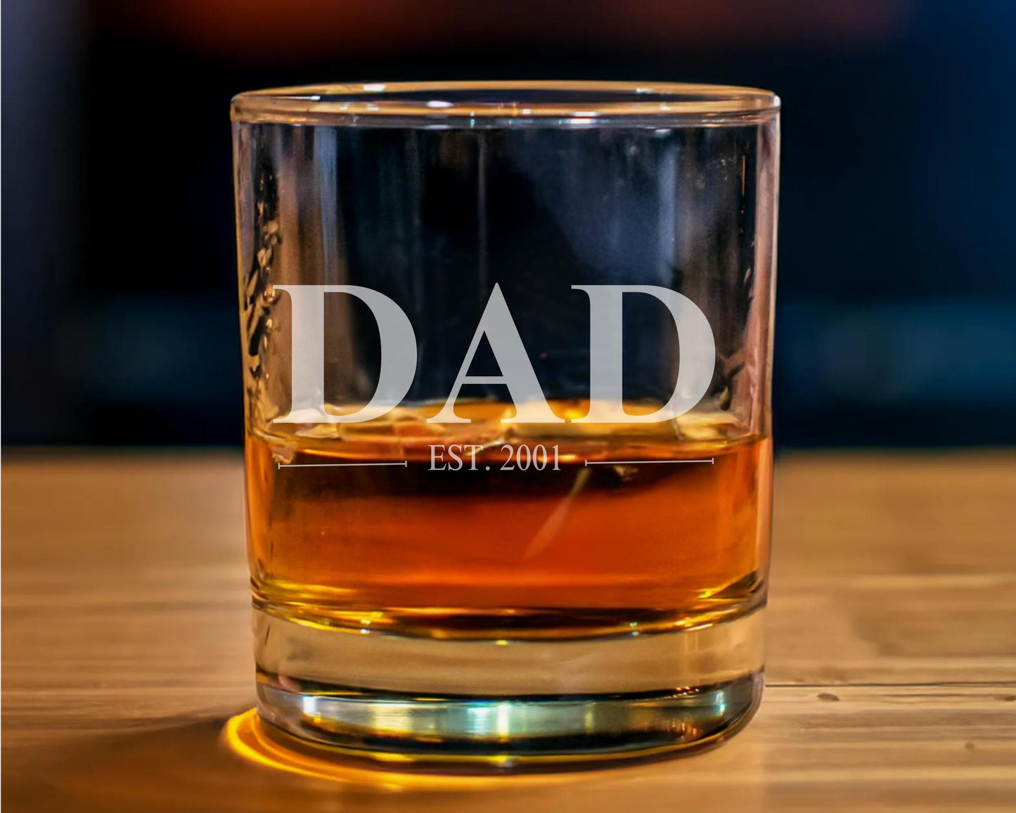 Personalized Dad Established YEAR Whiskey Glass