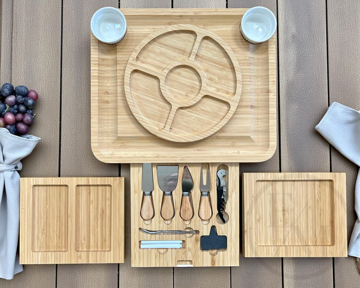 Personalized Charcuterie Board with Utensils for Family / Housewarming