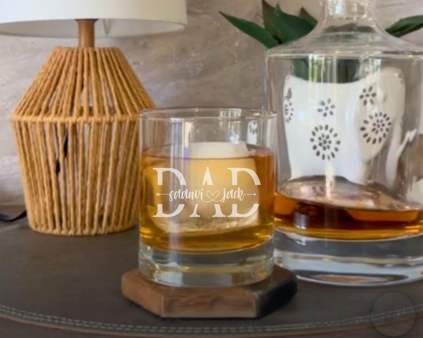 Personalized Whiskey Glass for Dad With Kids Names