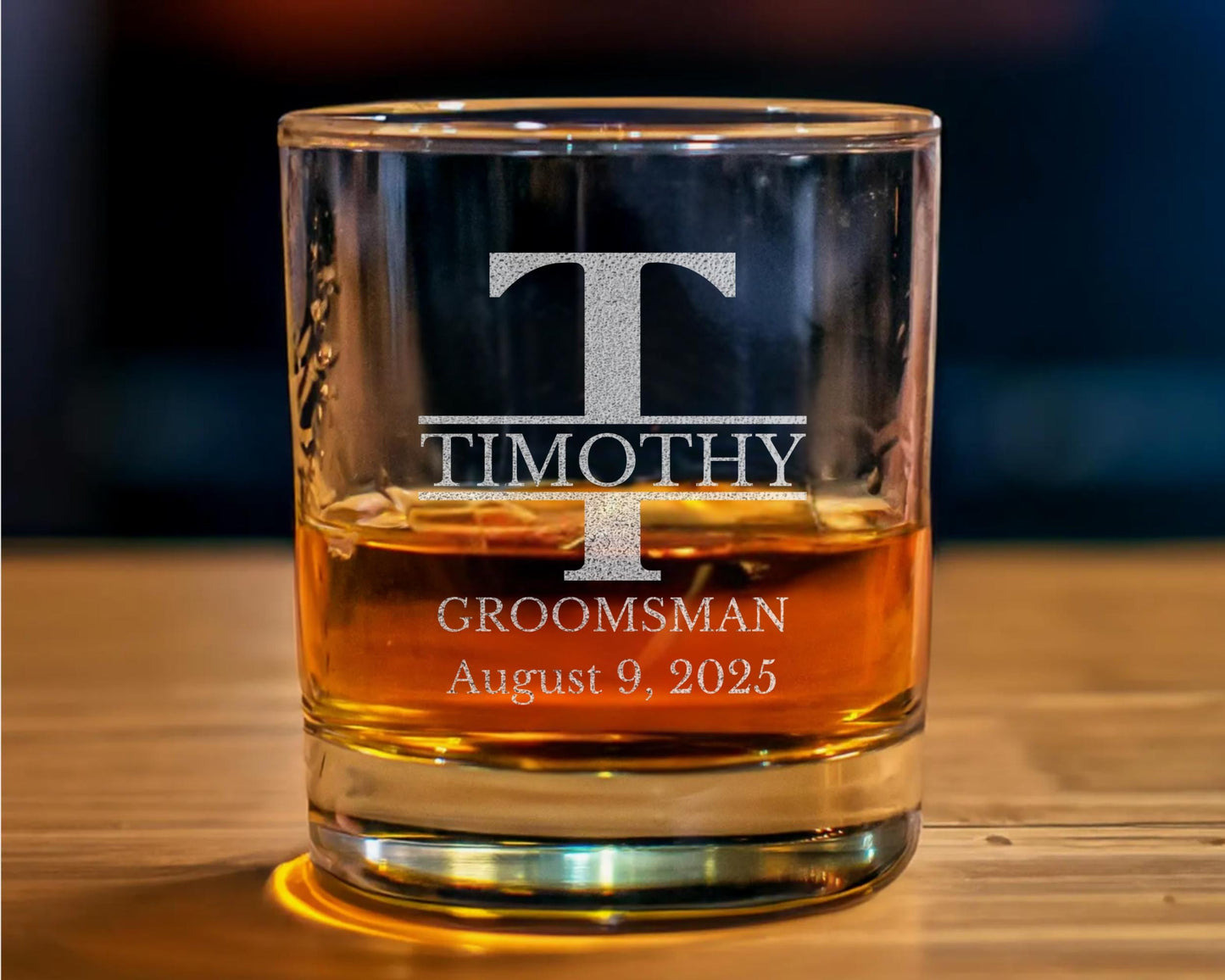 Engraved Groomsman 10oz Whiskey Glass
