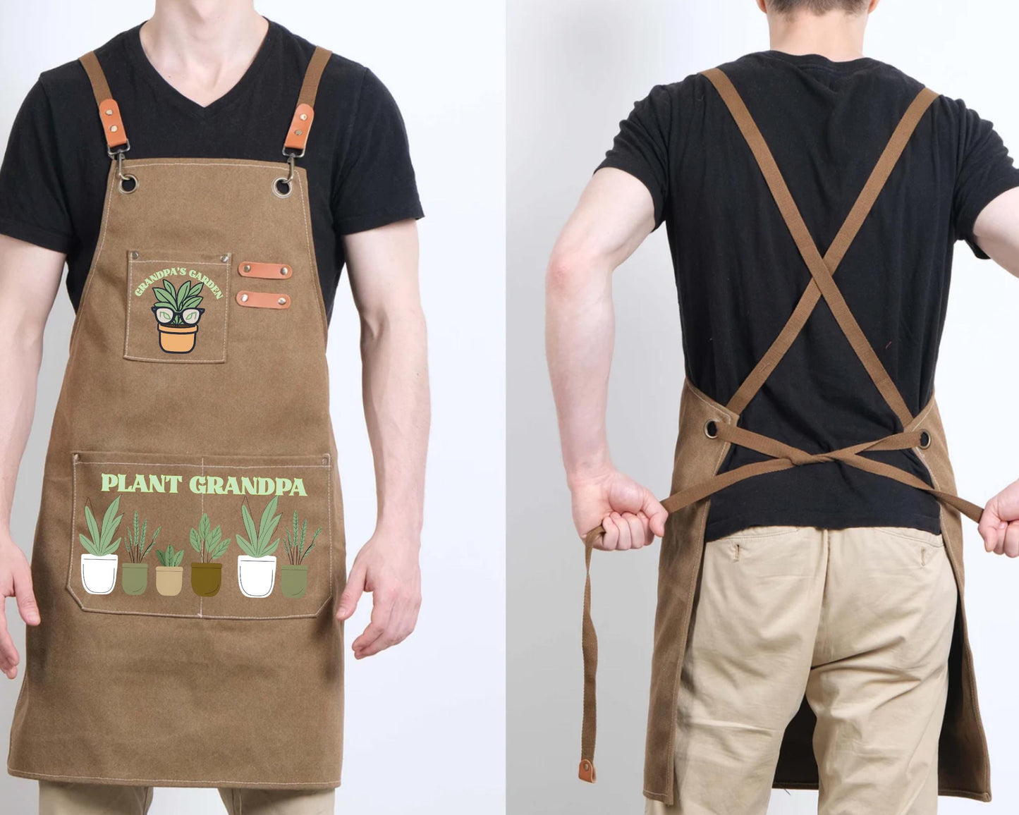 Personalized "Plant Mama" or "Plant Daddy" Gardening Canvas Apron