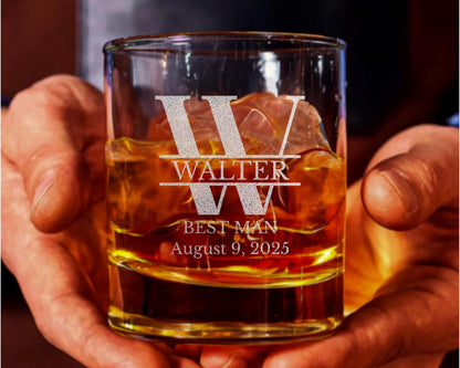 Engraved Groomsman 10oz Whiskey Glass