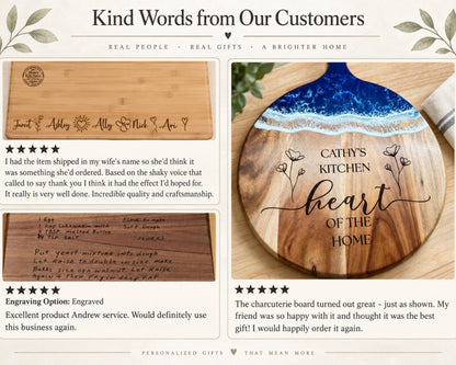 Kind words from our customers about personalized wooden gifts