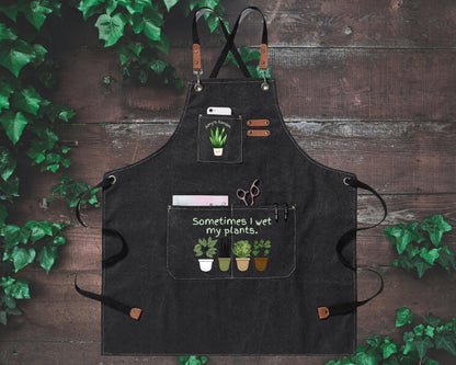Personalized "Sometimes I wet my plants" Gardening Canvas Apron