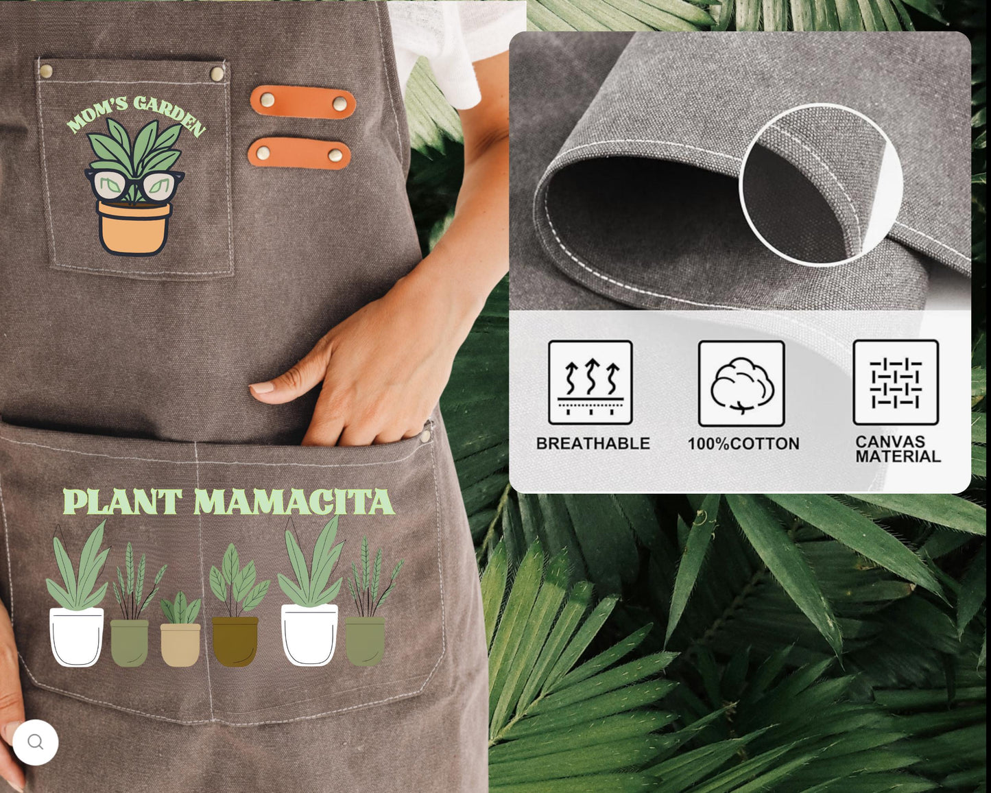 Personalized "Plant Mama" or "Plant Daddy" Gardening Canvas Apron