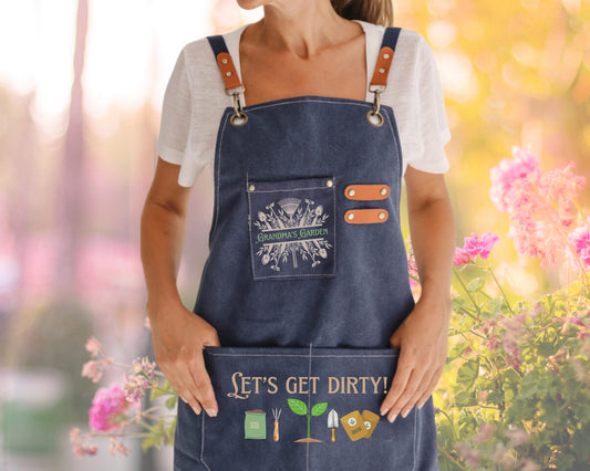 Personalized "Let's Get Dirty" Gardening Canvas Apron