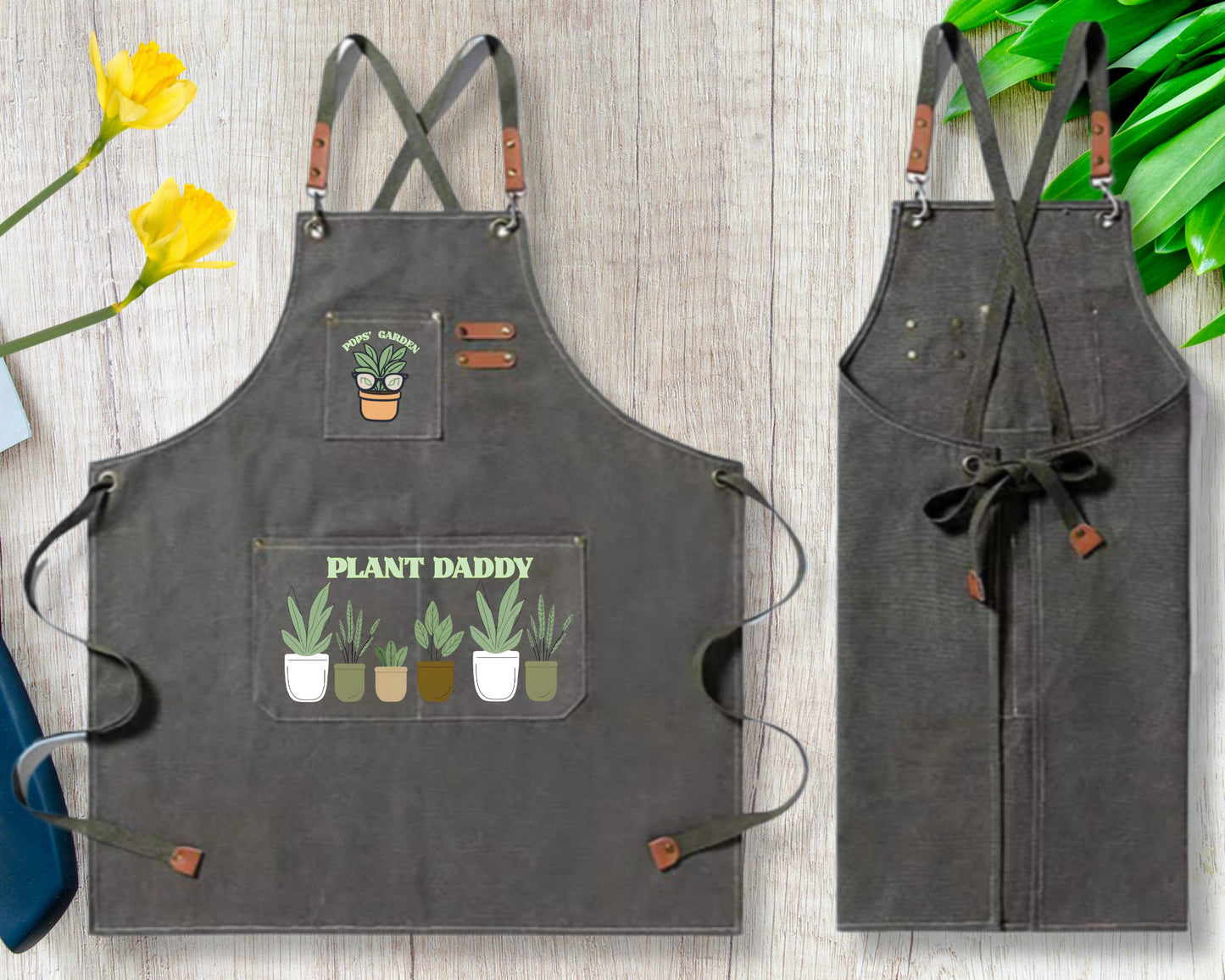 Personalized "Plant Mama" or "Plant Daddy" Gardening Canvas Apron
