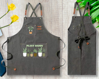 Personalized "Plant Mama" or "Plant Daddy" Gardening Canvas Apron