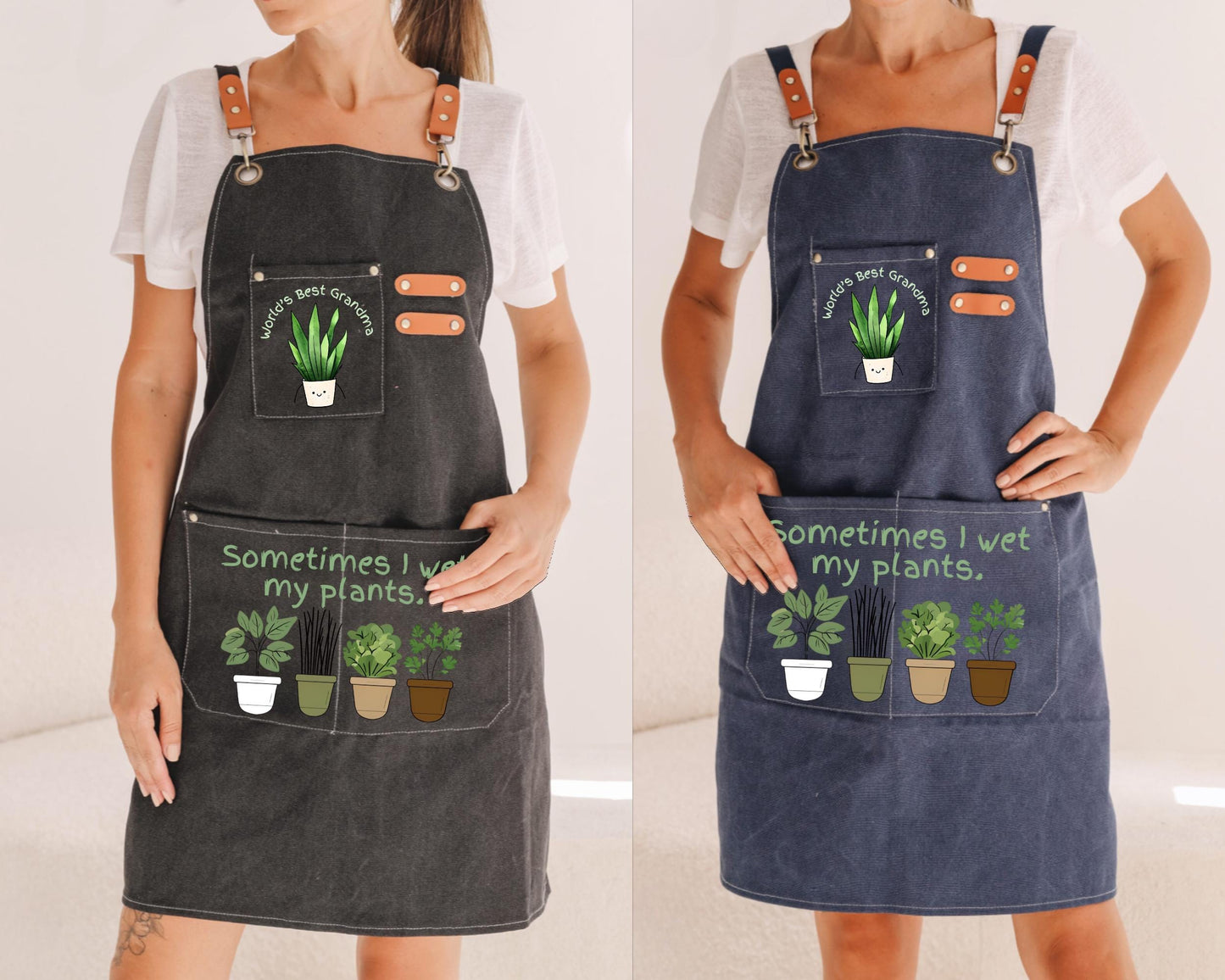 Personalized "Sometimes I wet my plants" Gardening Canvas Apron
