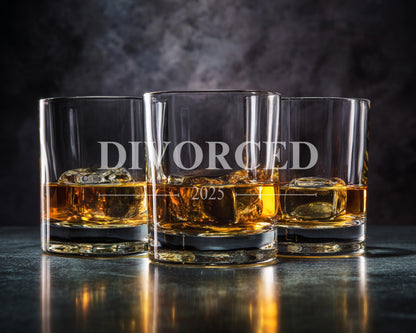 Personalized Divorced Whiskey Glass