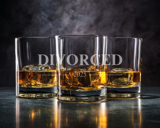 Personalized Divorced Whiskey Glass