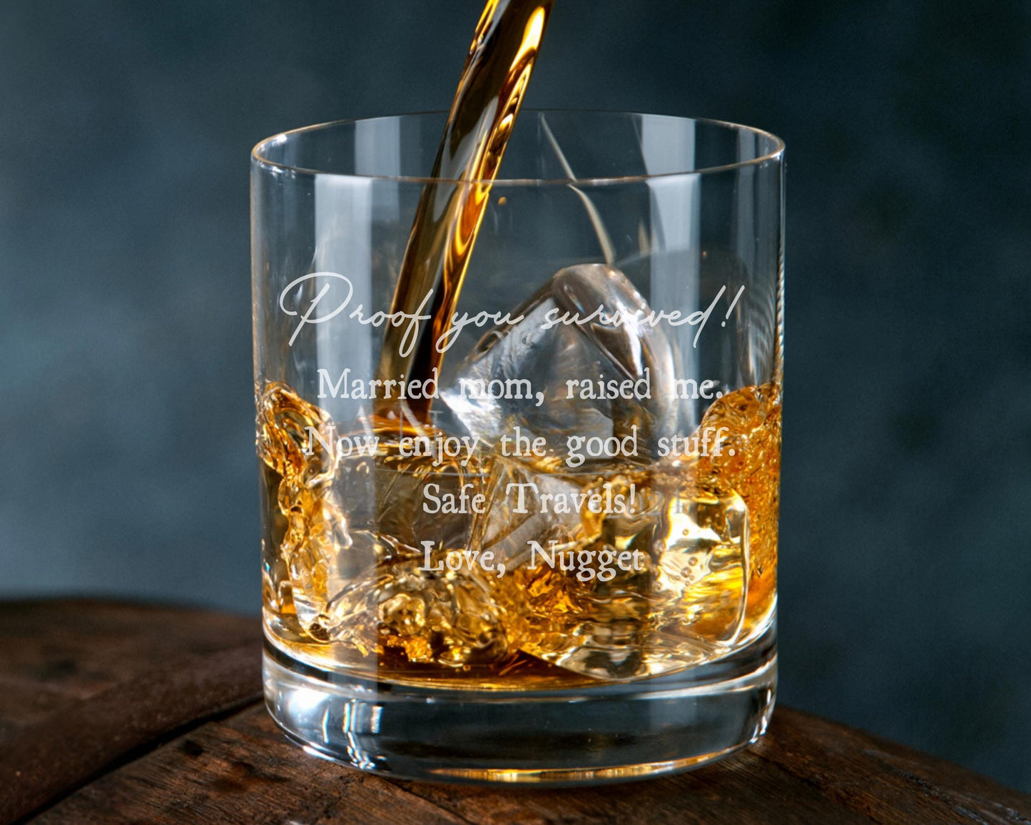 Personalized "Proof you survived" - Funny Dad Whiskey Glass