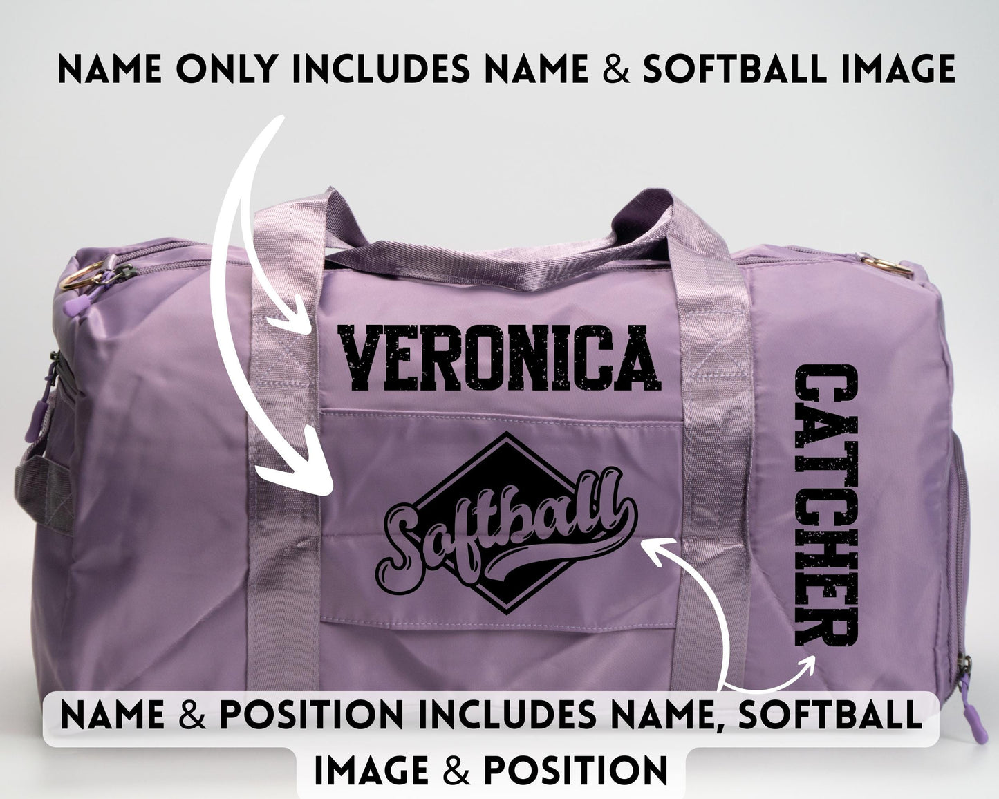 Custom Softball Duffel Bag – Personalized Name & Player Role