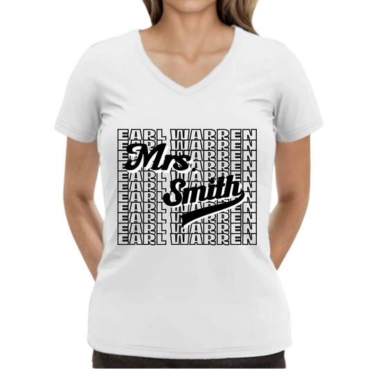 School Name - Ladies V-Neck T-Shirt