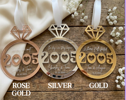 Personalized Anniversary Ornament – Custom Couple Keepsake | Engraved Acrylic Gift