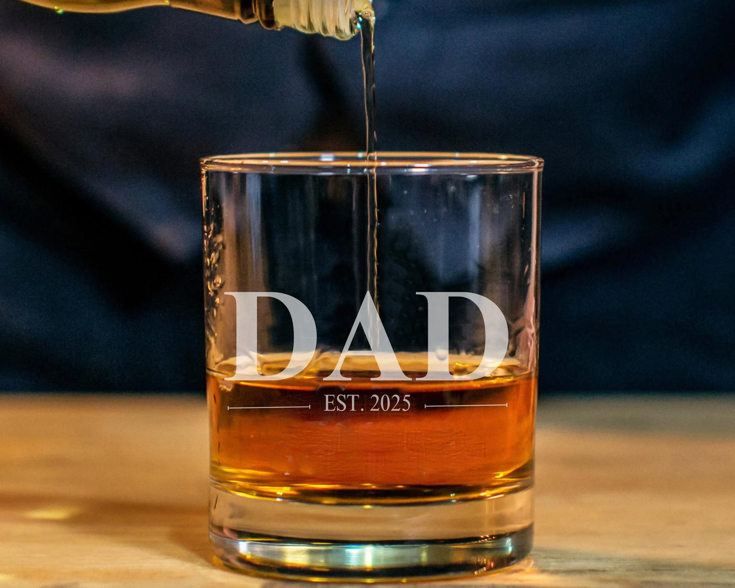 Personalized Dad Established YEAR Whiskey Glass
