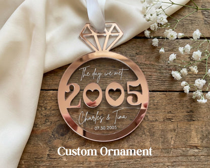 Personalized Anniversary Ornament – Custom Couple Keepsake | Engraved Acrylic Gift