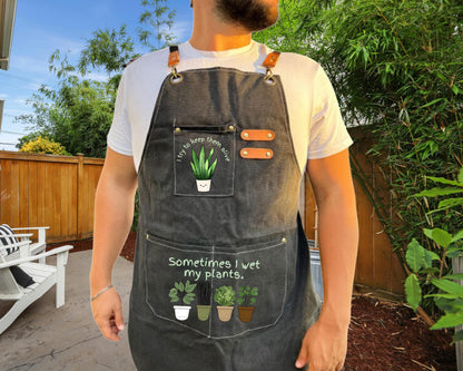 Personalized "Sometimes I wet my plants" Gardening Canvas Apron