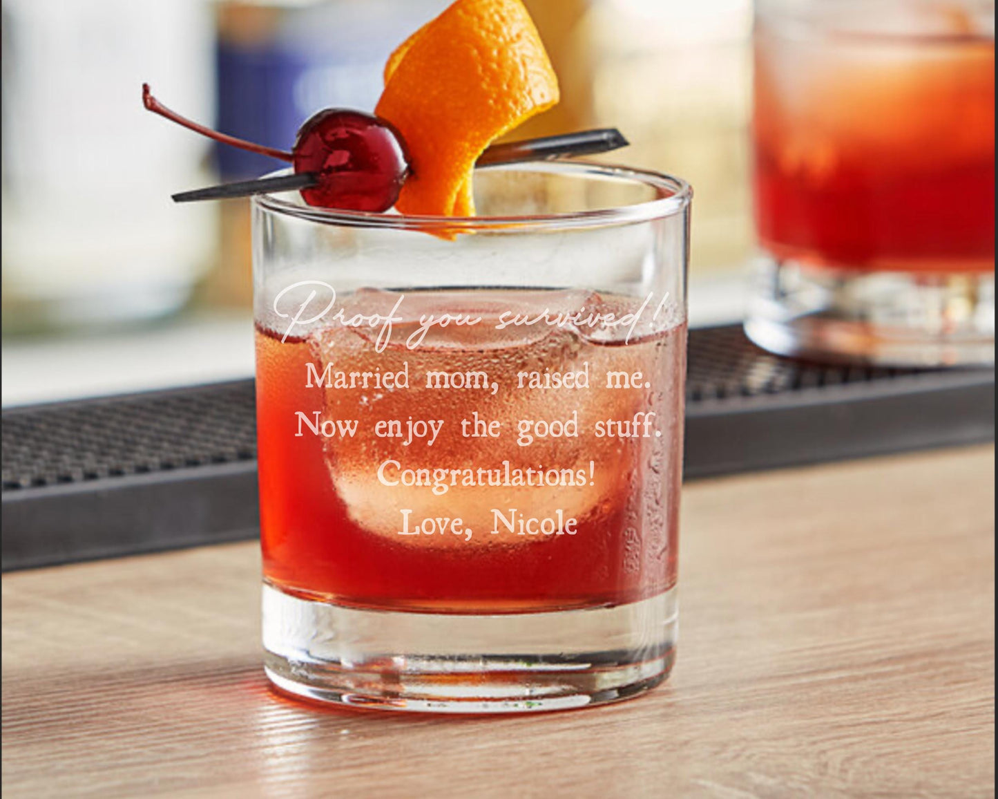 Personalized "Proof you survived" - Funny Dad Whiskey Glass