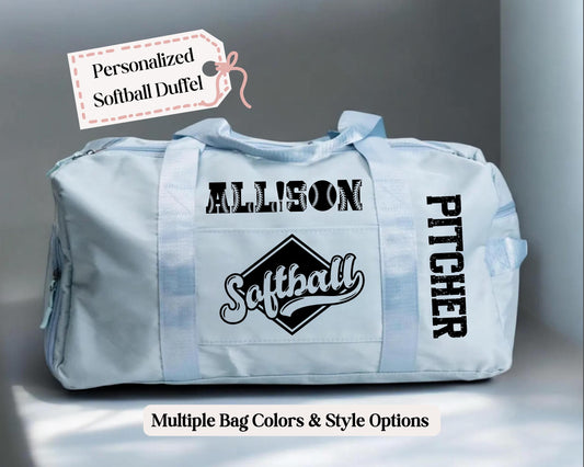 Custom Softball Duffel Bag – Personalized Name & Player Role