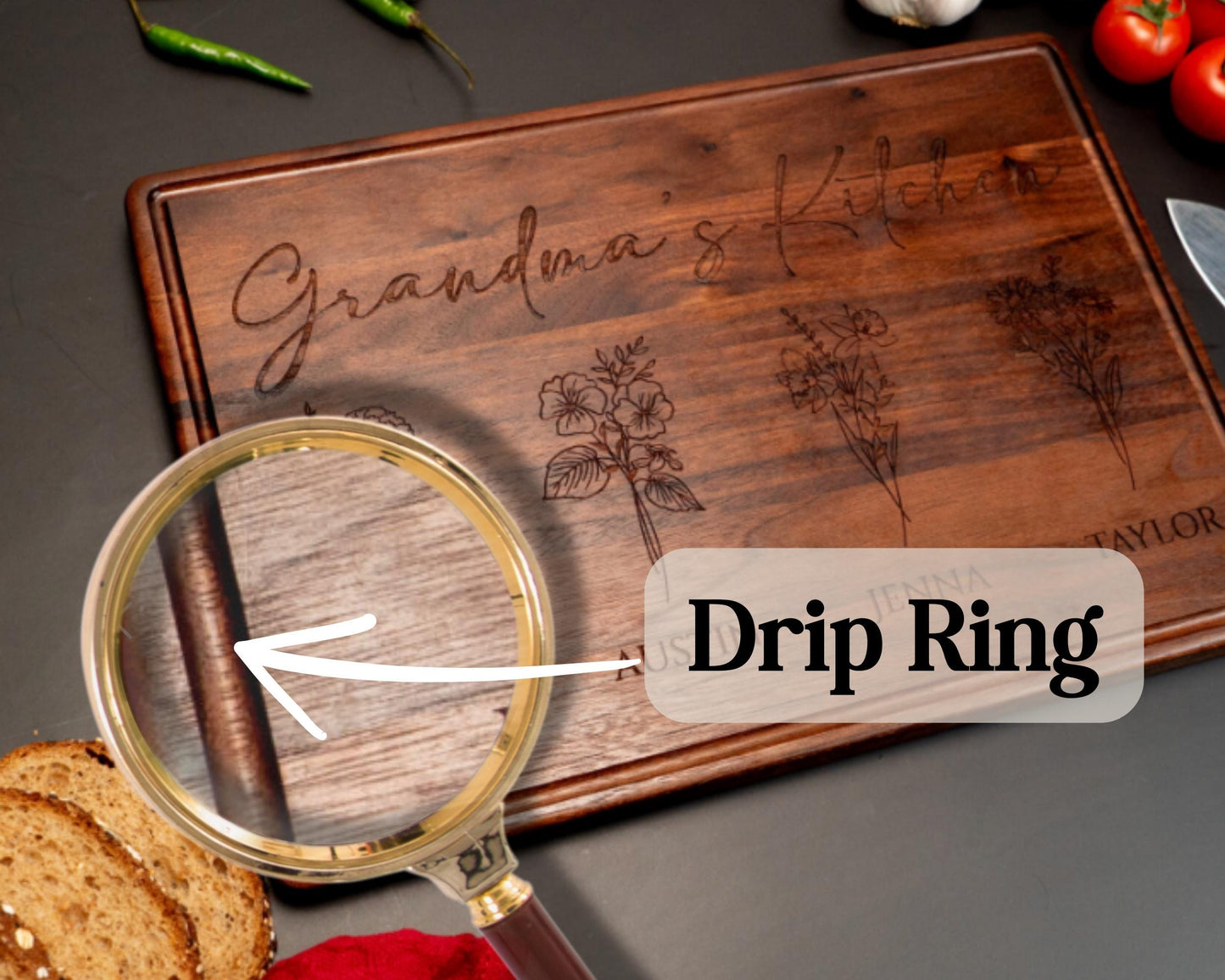 Personalized Handwriting Recipe Cutting Board - Bamboo or Walnut