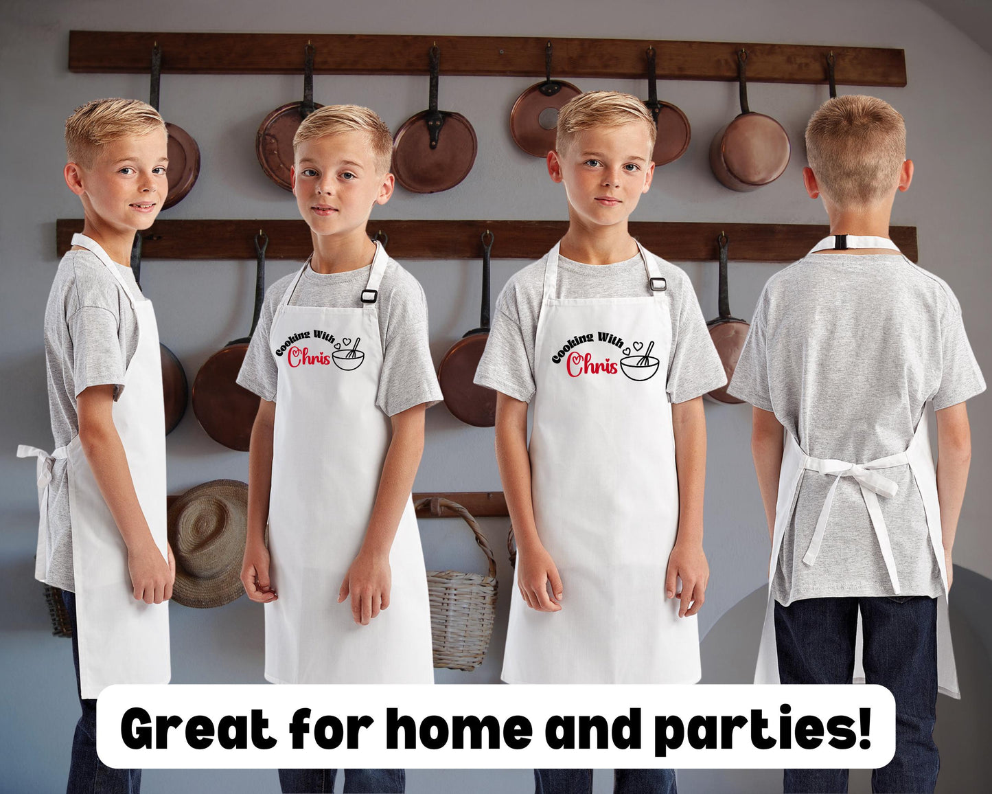 Personalized "Cooking with" Kids Apron - Custom Name Children's Cooking Apron