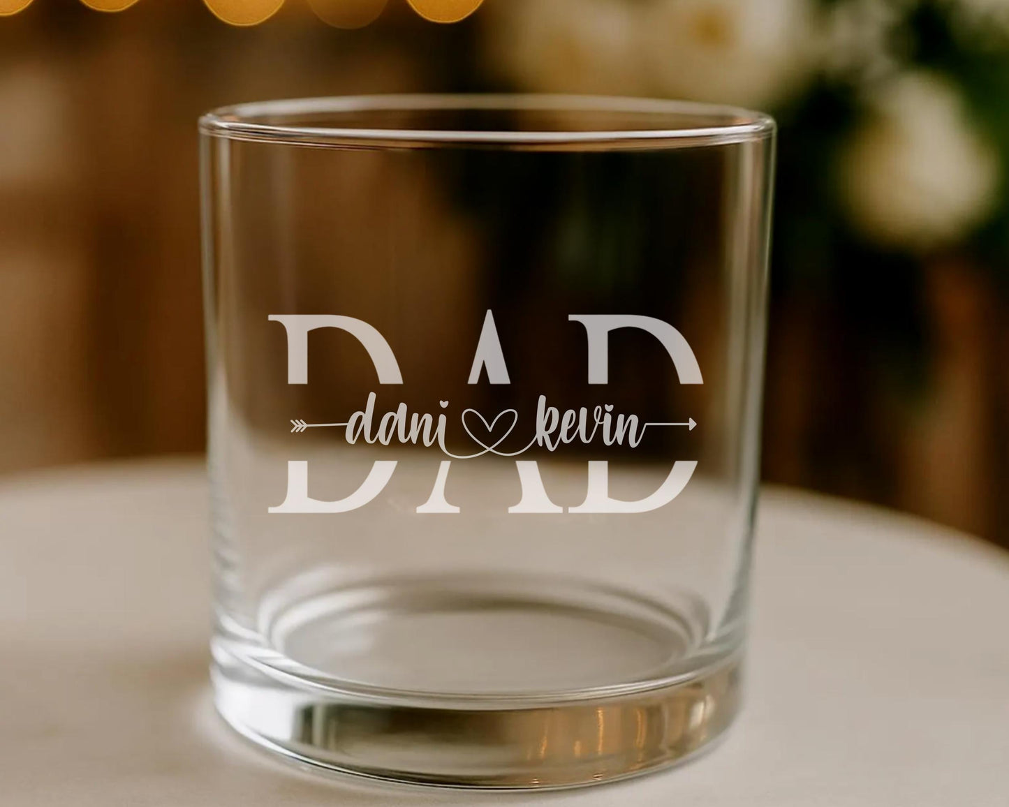 Personalized Whiskey Glass for Dad With Kids Names