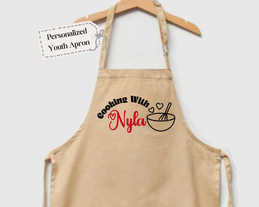 Personalized "Cooking with" Kids Apron - Custom Name Children's Cooking Apron