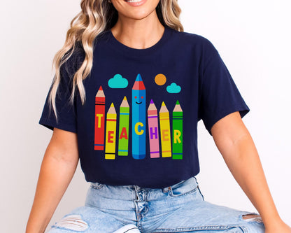 Unisex Colorful Teacher T-Shirt – Bright Graphic Tee for Educators