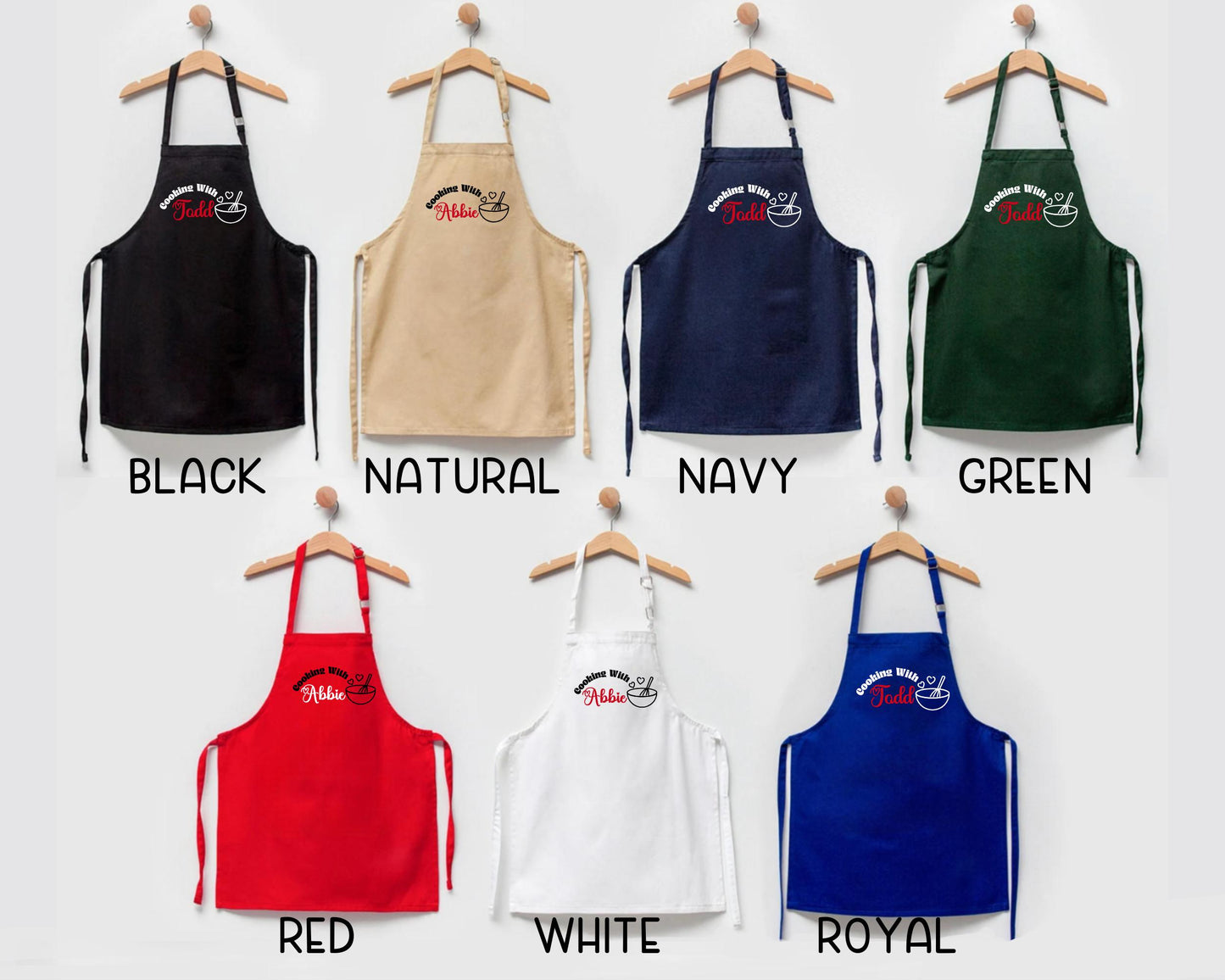 Personalized "Cooking with" Kids Apron - Custom Name Children's Cooking Apron