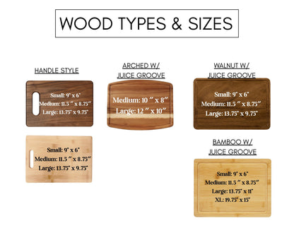 a collection of wooden cutting boards in various sizes and shapes, including hand-style, arch-style, and juice-style boards.