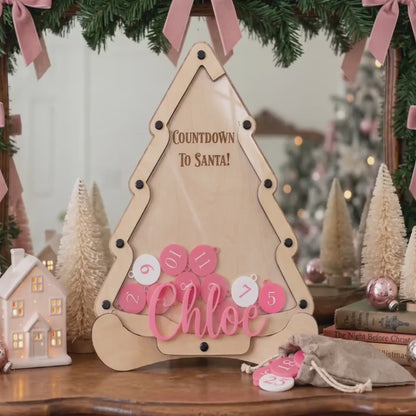 Personalized Wooden Christmas Countdown Tree