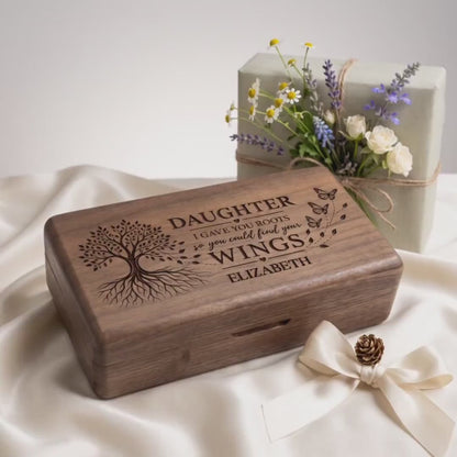 Personalized Daughter Jewelry Box - Roots & Wings
