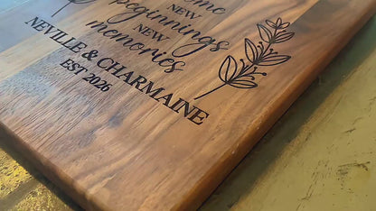 Personalized Cutting Board - Custom Wood Board | Housewarming Gift With Family Name